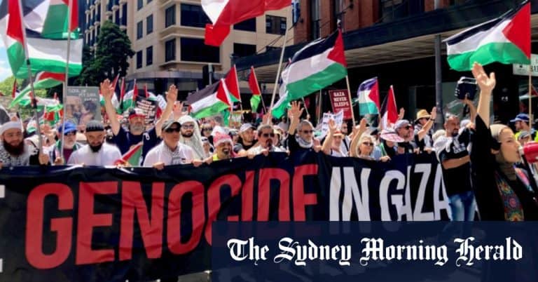 Thousands gather for first pro-Palestinian rally since fighting resumed