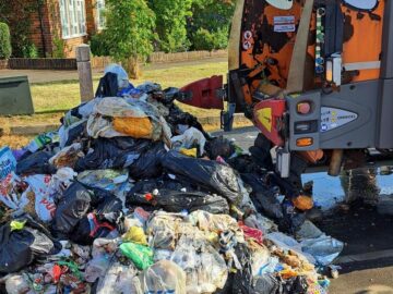 Tonnes Of Rubbish Dumped In Street After Bin Lorry Fire Caused By