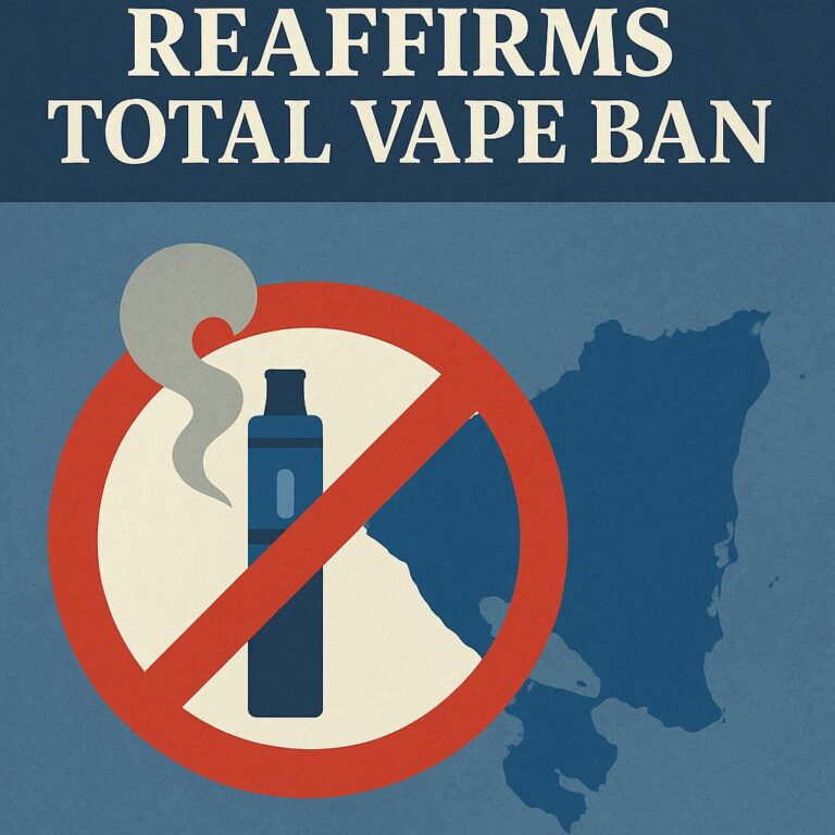 No vaping sign with a bottle and vapor crossed out in Nicaragua.