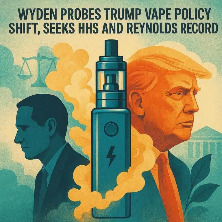 Wyden Probes Trump Vape Policy Shift, Seeks HHS and Reynolds Records